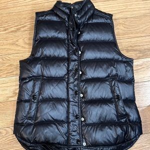 J. Crew Shiny Puffer Down Vest Black Outdoor Winter Women's Size S